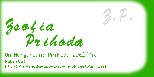 zsofia prihoda business card